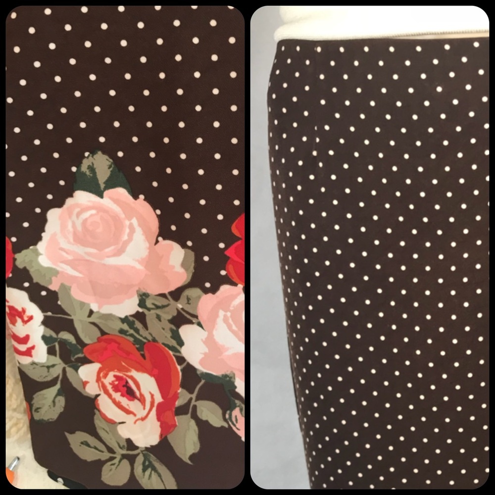 NEW YORK & COMPANY Brown Polka Dot Pencil Skirt - Picture 5 of 8